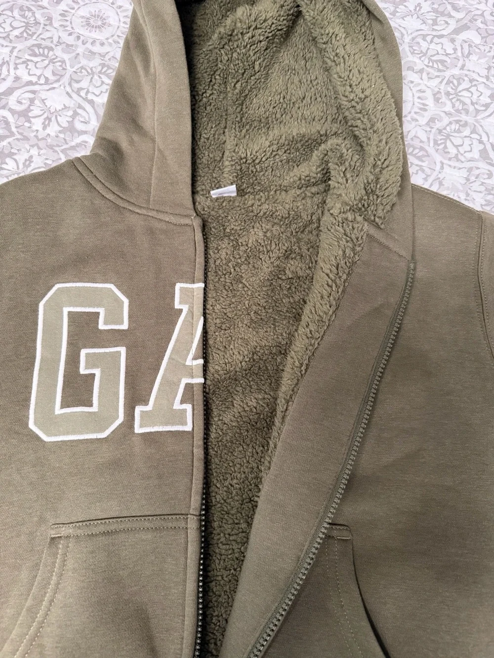GAP Olive Green Full-Zip Hoodie for Kids